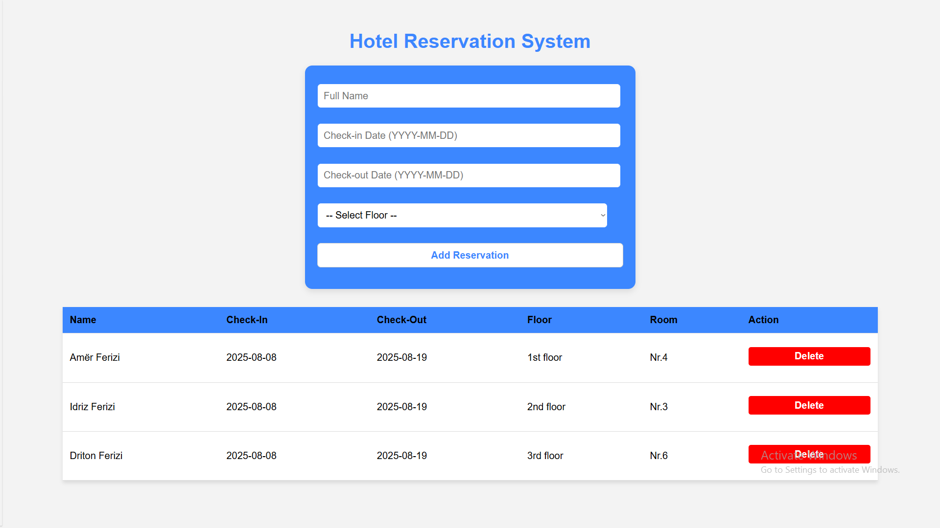 Hotel System